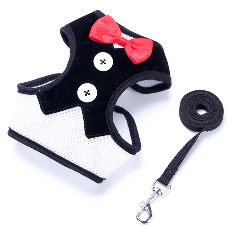 Breathable fabric dog harness and leash set "Grazia"