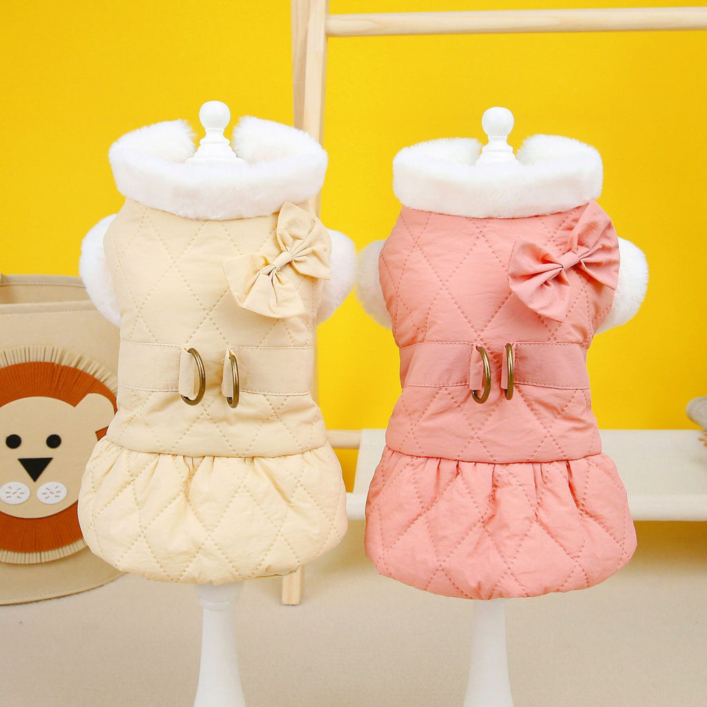 Cappottino Pile Cane Maltese Smantito | Caldo Smanicato con Fiocco