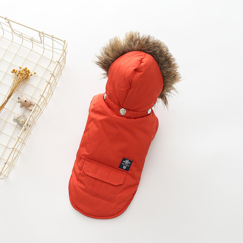 Madrid Hundemantel | Rot, Blau und Beige mit schicker Kapuze