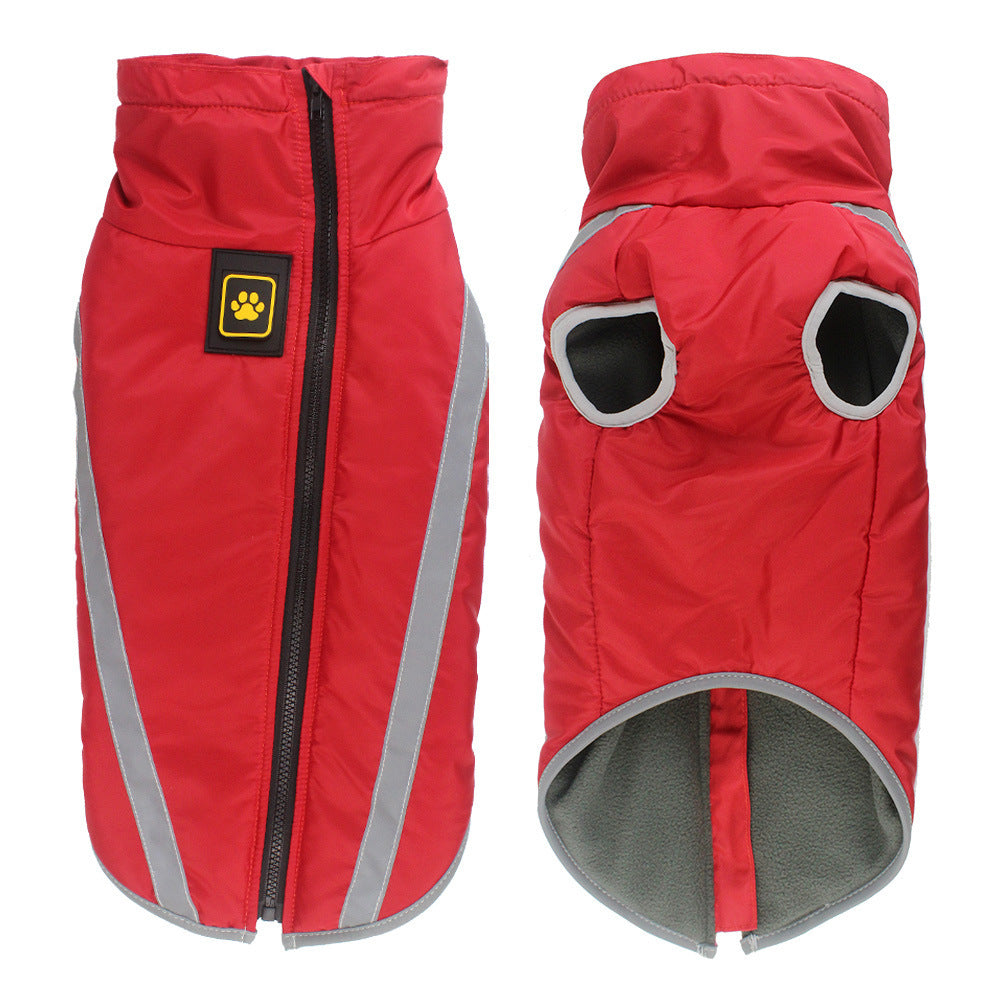 Easy to wear reflective and padded fleece dog jacket