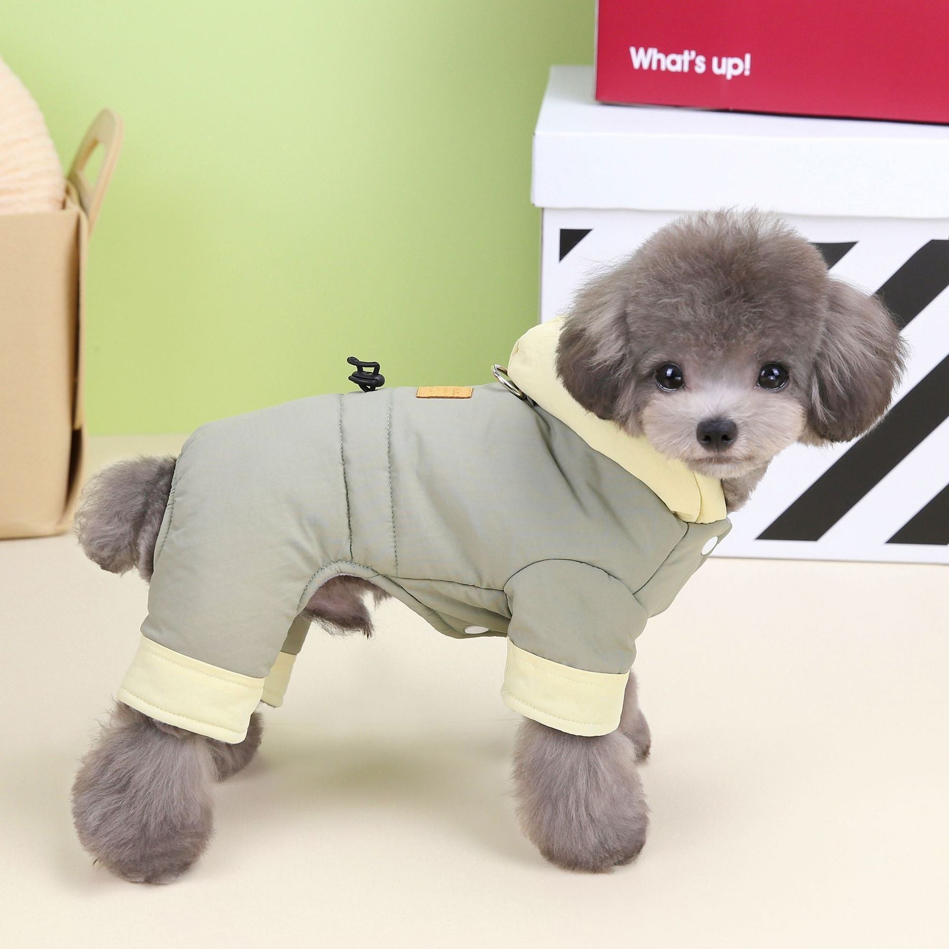 "Dadagou" Dog Fleece Coat with Hood and Button Closure ❄️
