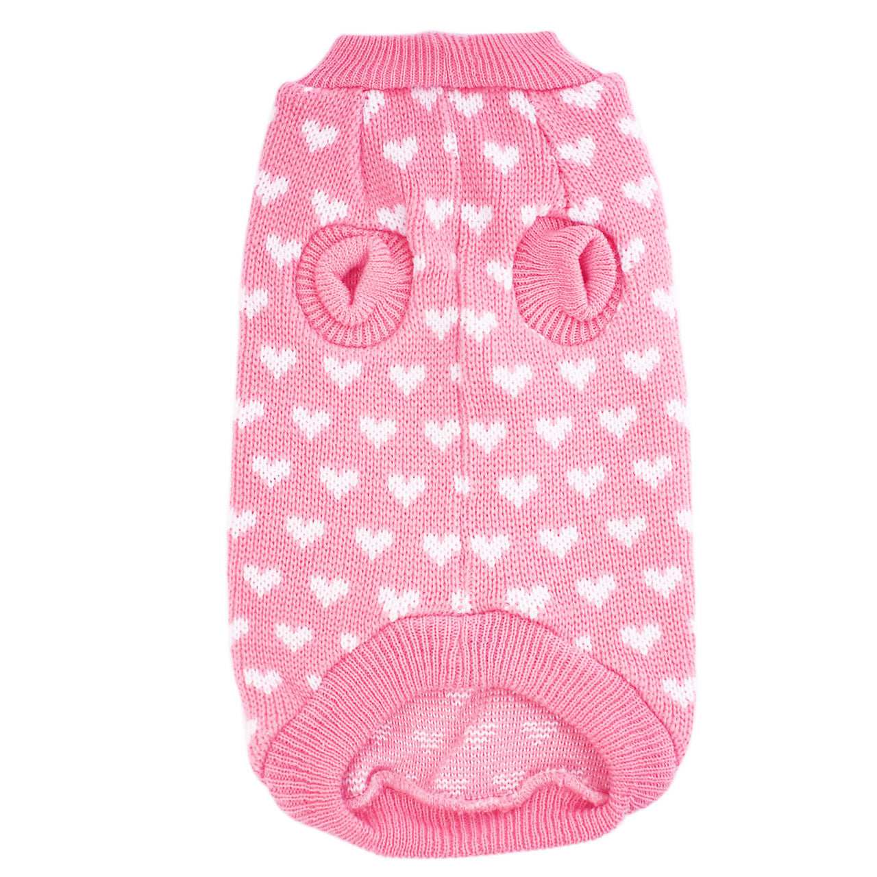 Maglioncino per Cani Modello "Sweety" – Rosa con Cuoricini Bianchi per Barboncini e Piccola Taglia - Dog Moda