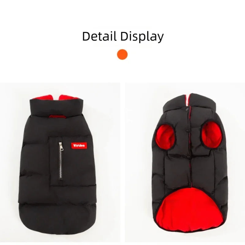 Cappotto HipiDog Cani Taglia Grande - Imbottito Pile Tasche