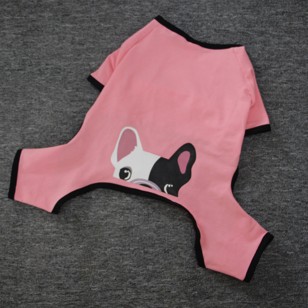 ブルドッグ用4足フリースつなぎ - 冬用パジャマ