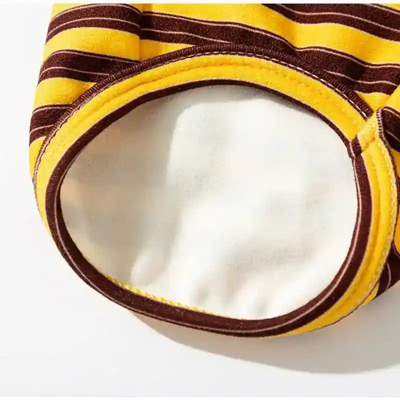 Camiseta para Perros y Gatos con Rayas Homewear Parche Oso Gato