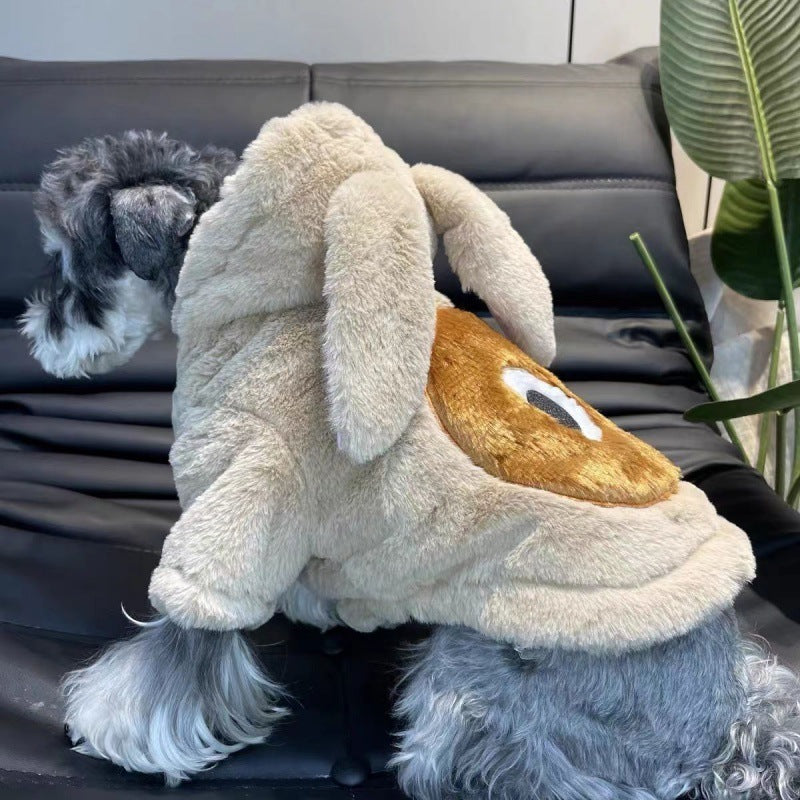 Cappotto con cappuccio coniglio per cani in pile – Modello Rabbit