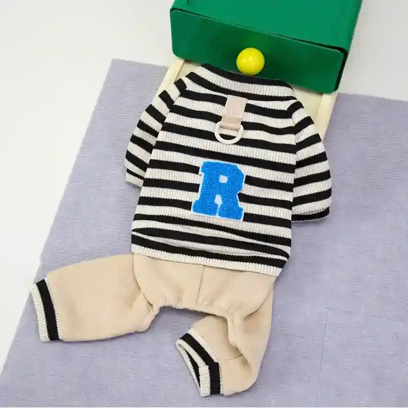 Vestido Ralf a Rayas para Perros - 4 Patas con Anillo
