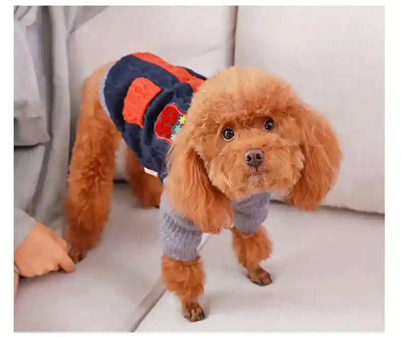 Maglione Cani Treccia Pile - Doppio Taschino Caldo by Dog Moda