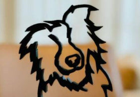 Statua Cane in Metallo Scultura Decorativa Moderna