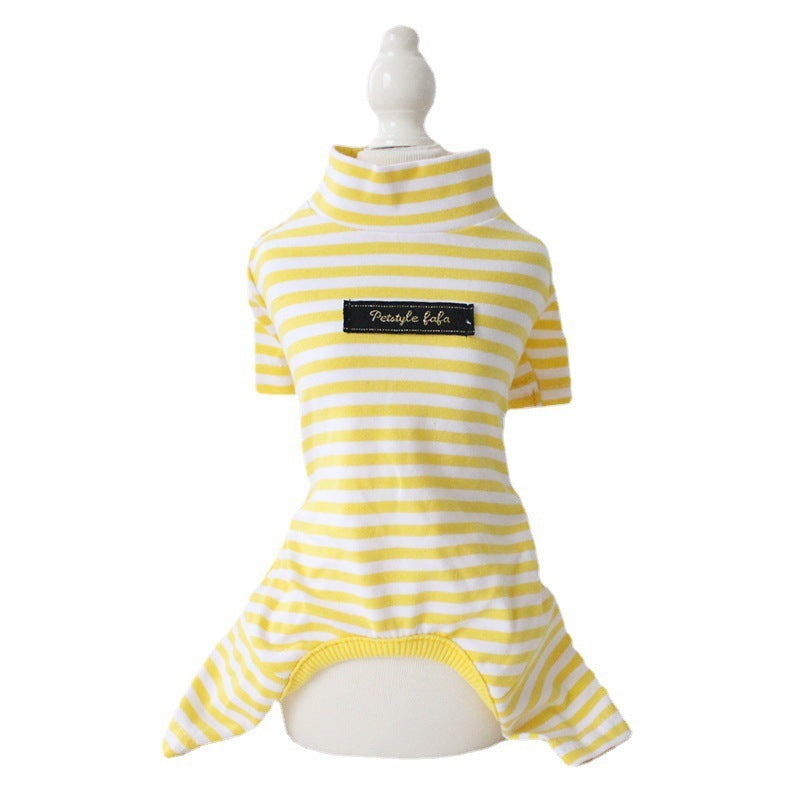 Striped Four Paws Dog Pajama Suit – Soft Cotton