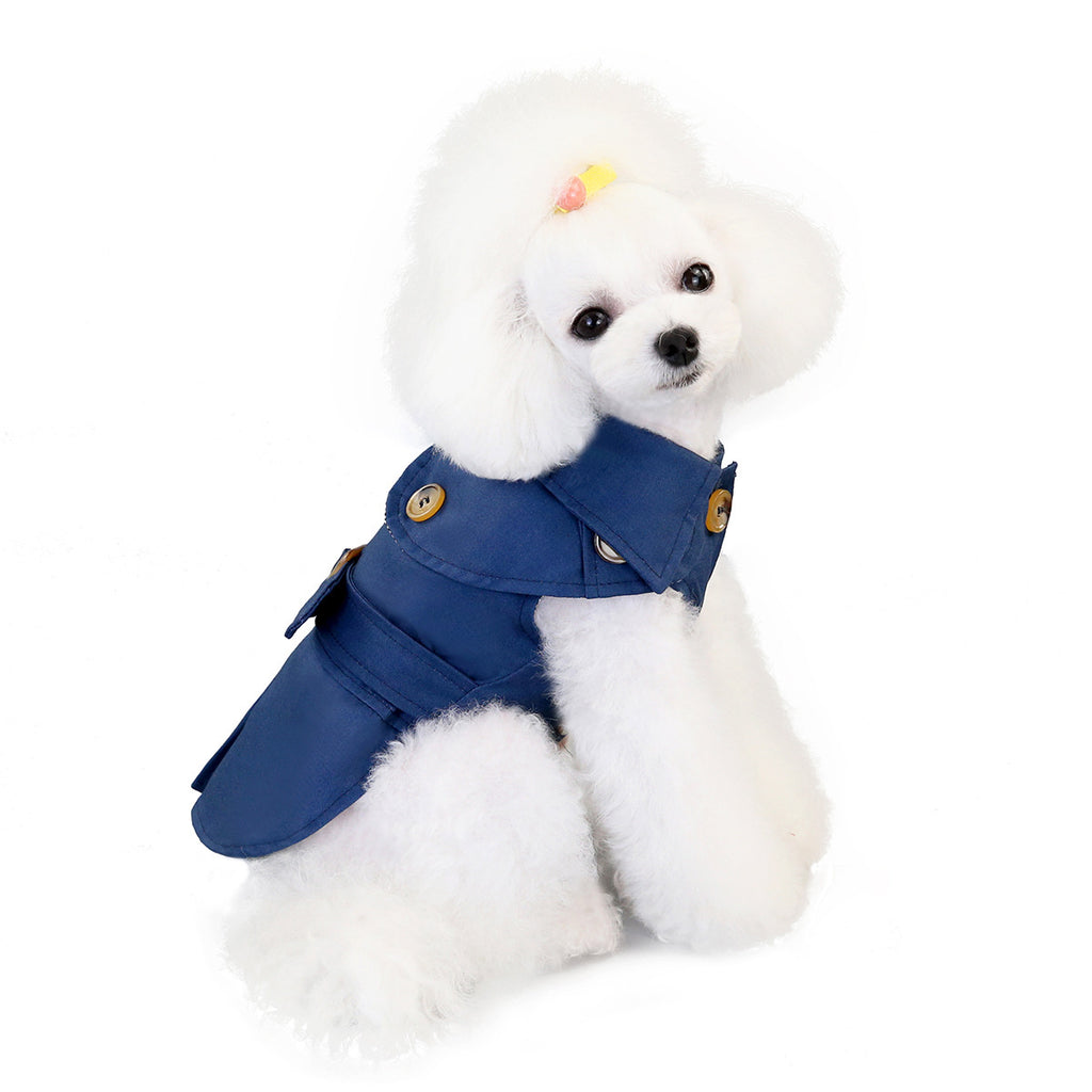 Cappotto leggero elegante per cani piccoli con bottoni e colletto