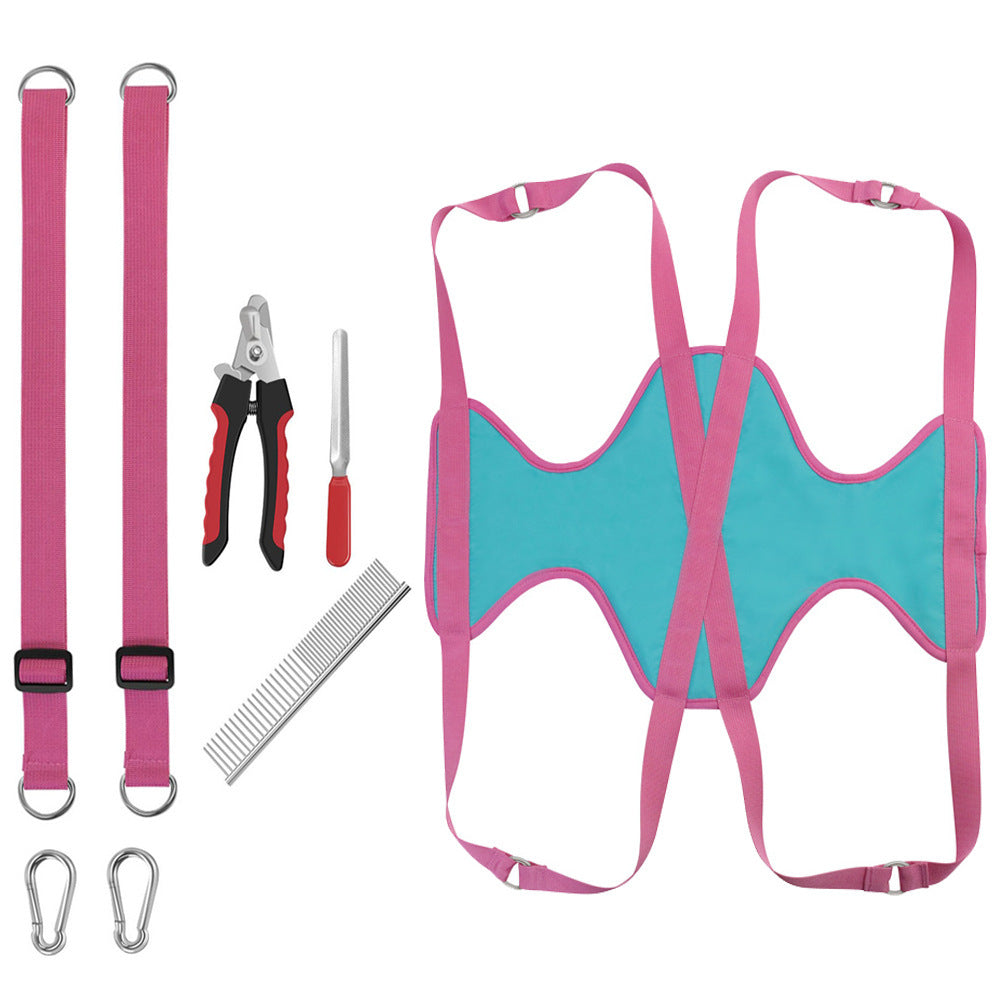 Dog and cat hammock with dog nail trimming grooming set