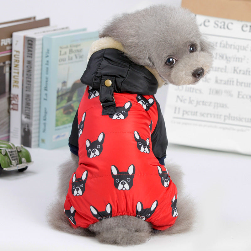 French Bulldog Dog Jumpsuit Coat with Fleece Lining
