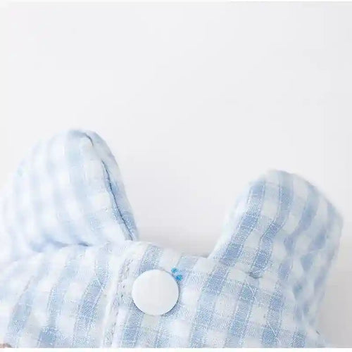 Pink and Blue Gingham Teddy Bear Padded Winter Dog Coat