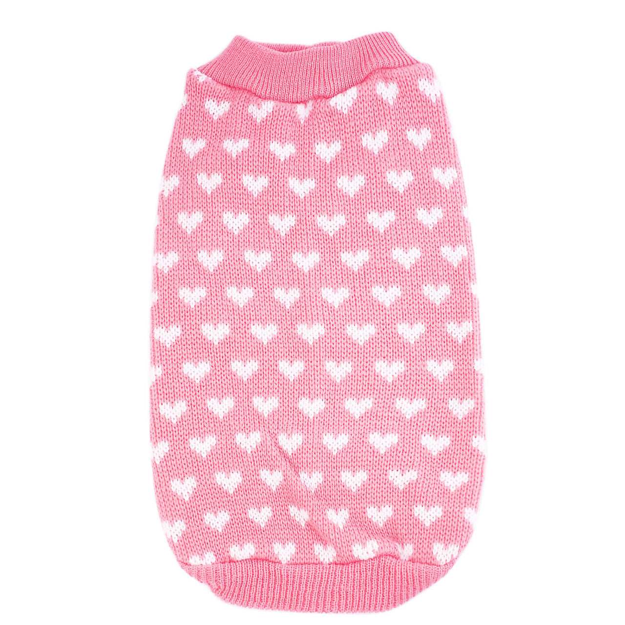 Maglioncino per Cani Modello "Sweety" – Rosa con Cuoricini Bianchi per Barboncini e Piccola Taglia - Dog Moda
