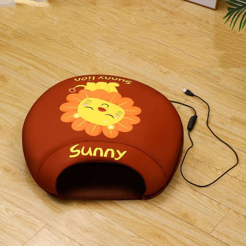 Cuccia Tonda Riscaldante per Cani e Gatti "Sunny" con USB