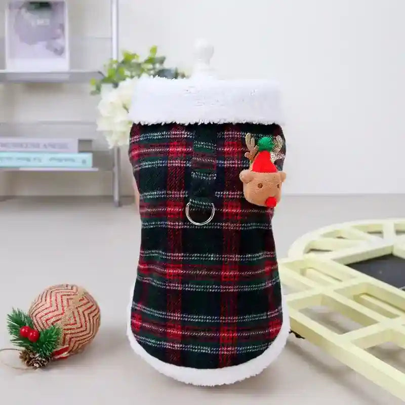 Cappotto Scottish per Cani - Smanicato con Orsetto Natalizio by Dog Moda