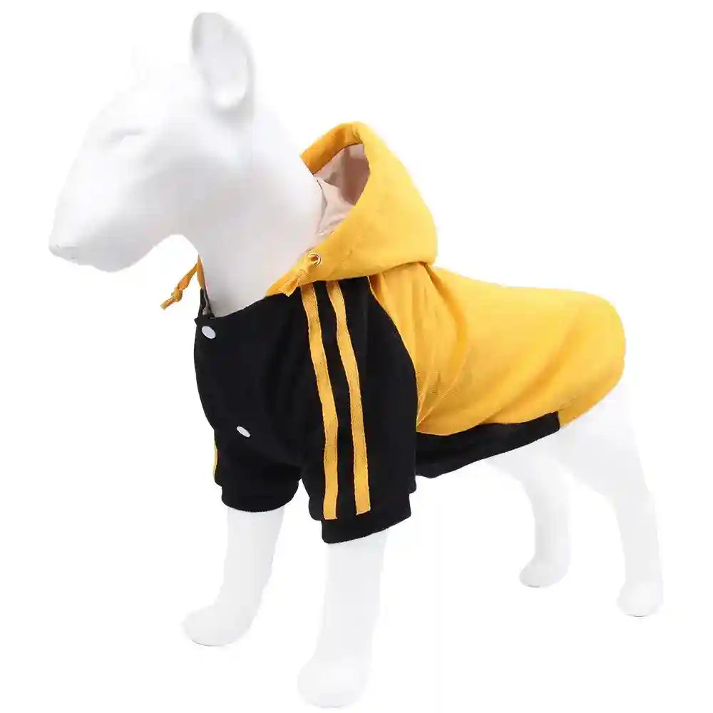 Sudadera para Perros Futura con Capucha - Rayas Blancas con Cordón