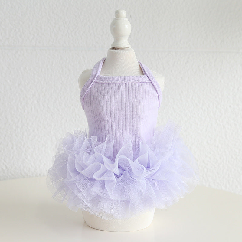 Vestitino per cani femmina con canottierina e gonnellina in tulle - Dog Moda
