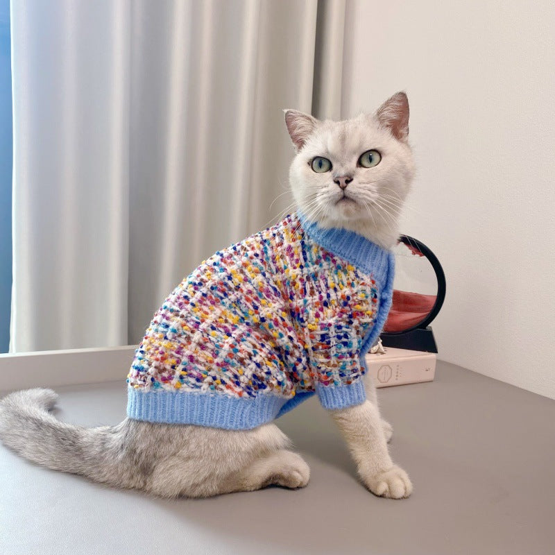 Cardigan de punto para gatos - Lana suave y cálida