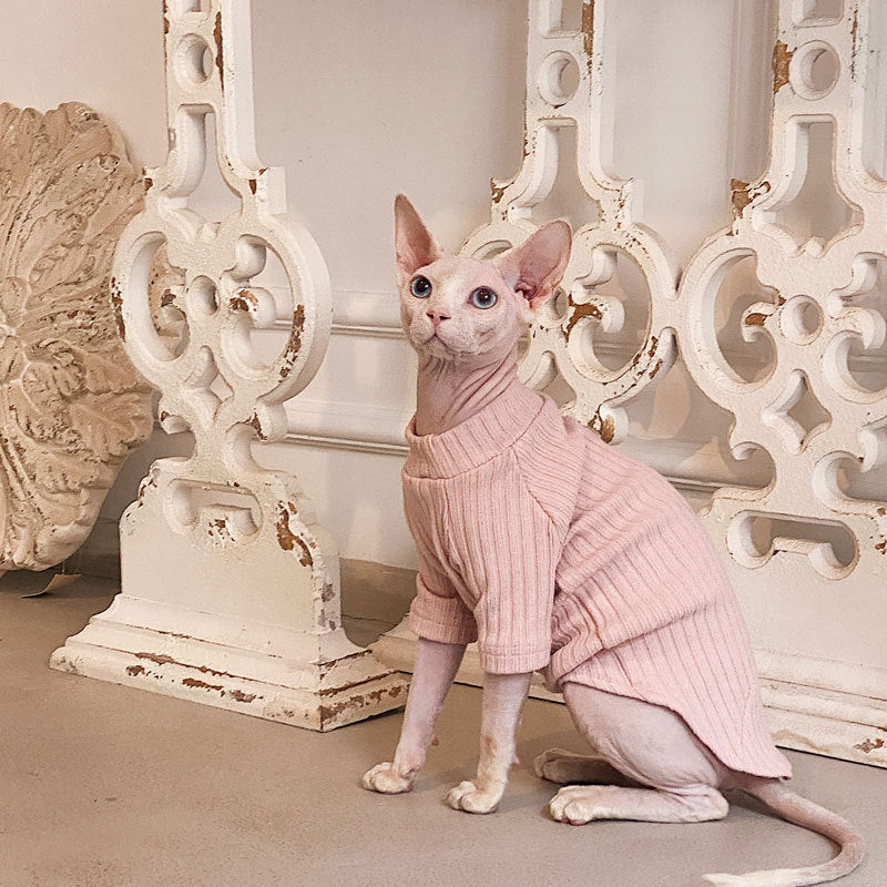 Maglione per Gatti Sphynx Rosa - Tinta Unita Modello Lotus