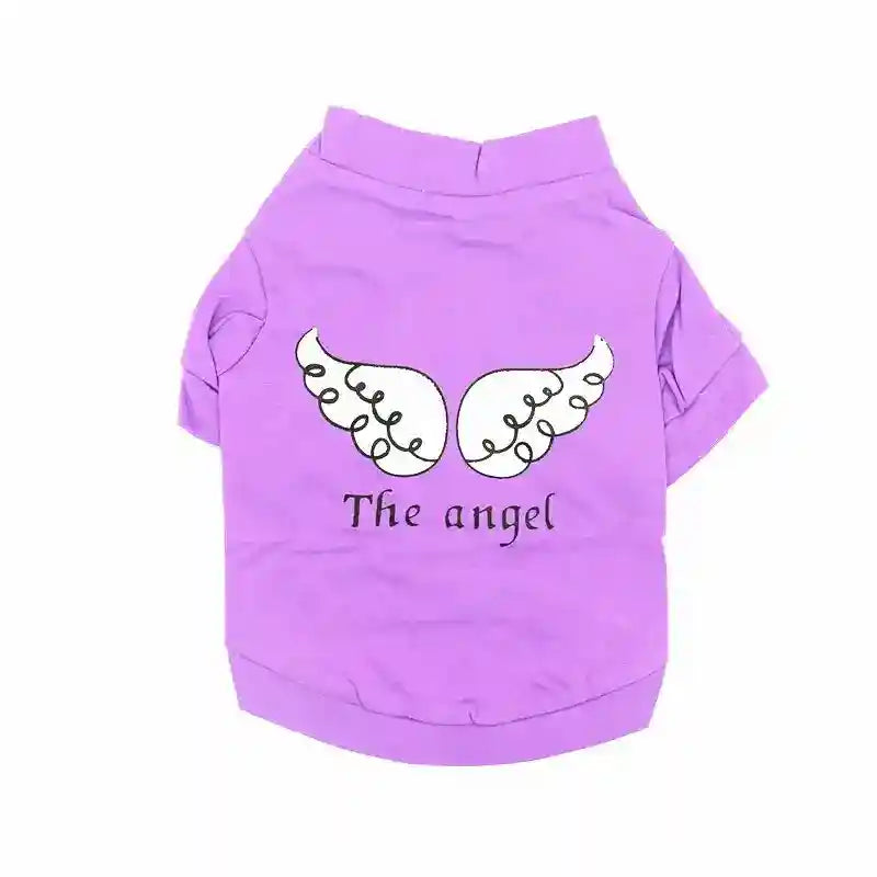 Maglietta per Cani "The Angel" in Cotone – Viola, Fucsia o Blu by Dog Moda