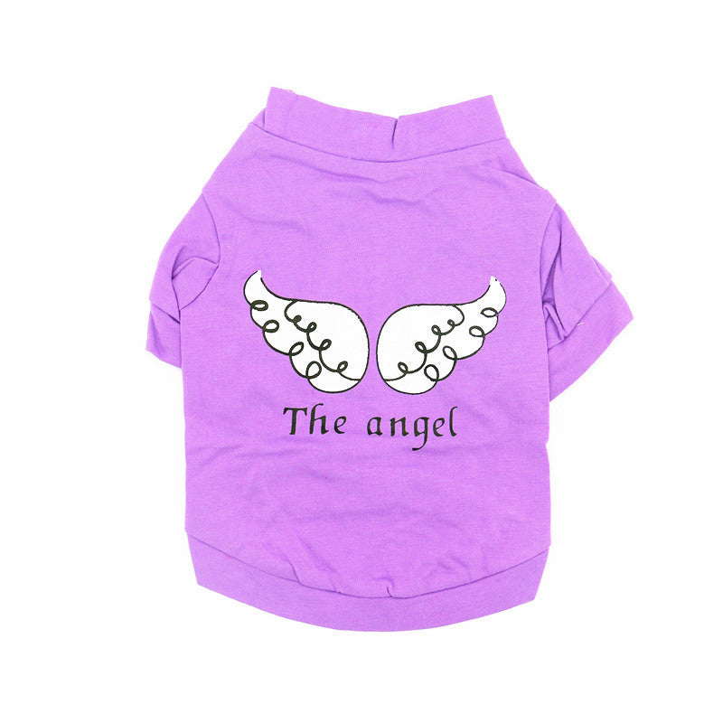 Maglietta per Cani "The Angel" in Cotone – Viola, Fucsia o Blu