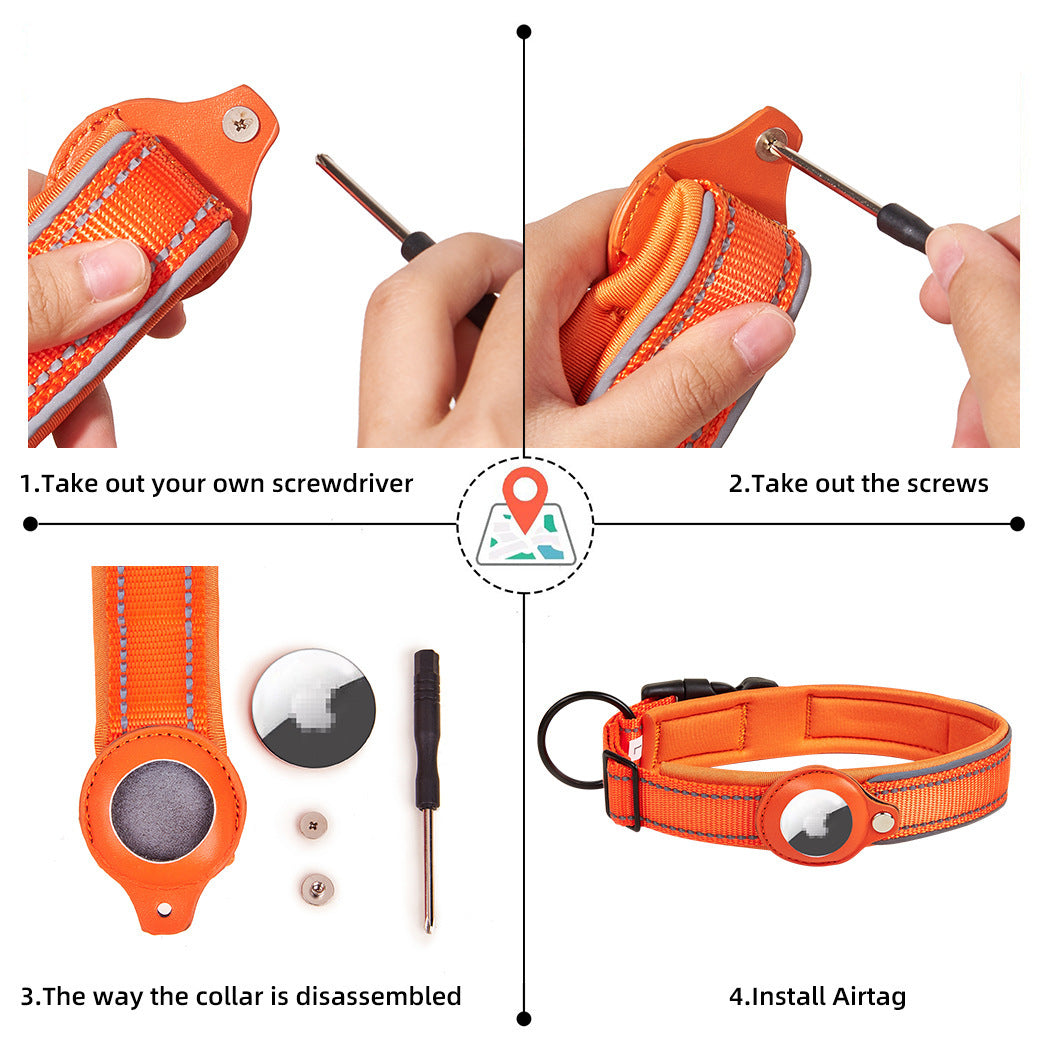 Collare Cani con Alloggio AirTag - Nylon Regolabile