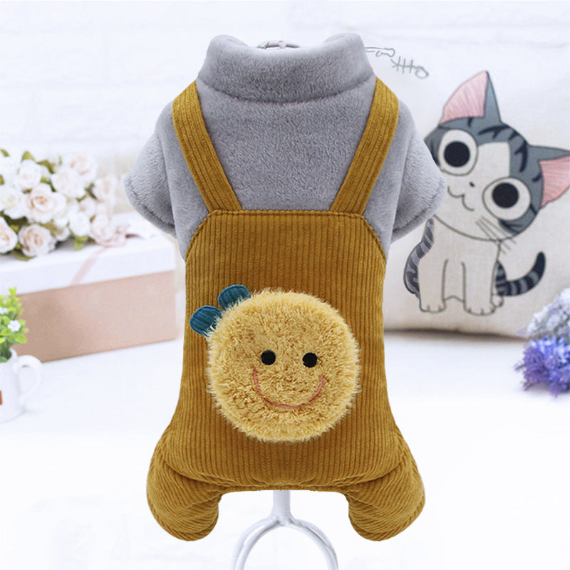 Chihuahua-Hundeoverall aus warmem Fleece, Modell „Smile“