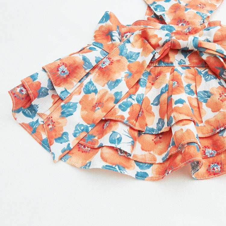 Dog dress "Fanny" with skirt and bow on the back | DogModa