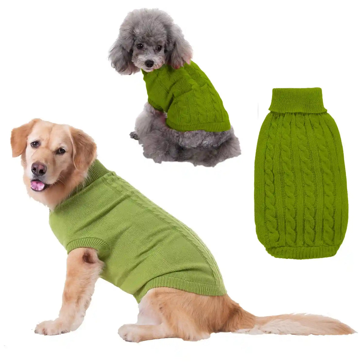 Maglione Treccia Cani Gatti Smanicato Collo Alto Acrilico by Dog Moda