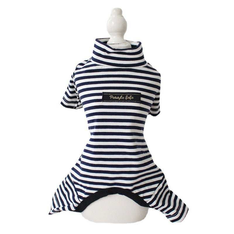Striped Four Paws Dog Pajama Suit – Soft Cotton