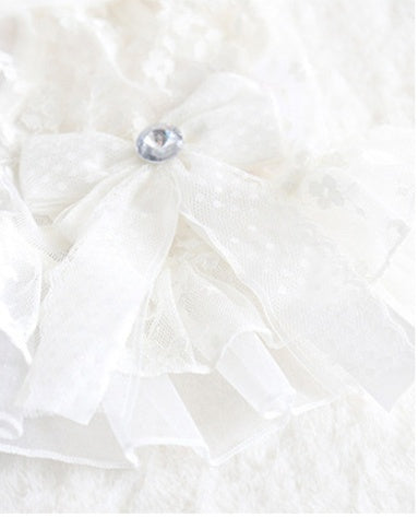 White Dog Formal Dress with "Frozen" Embroidery