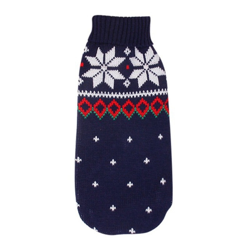 Blue Snowflake Winter Sweater for Poodles and Other Breeds