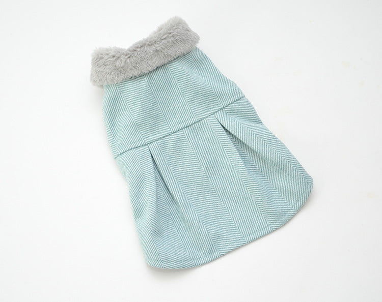 Vogue Pup Sleeveless Coat - Stripes and Warm Fleece