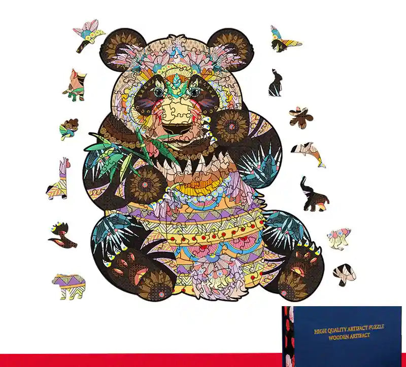 パズル 3D 木製 動物 - パンダ ワシ 翼のある馬
