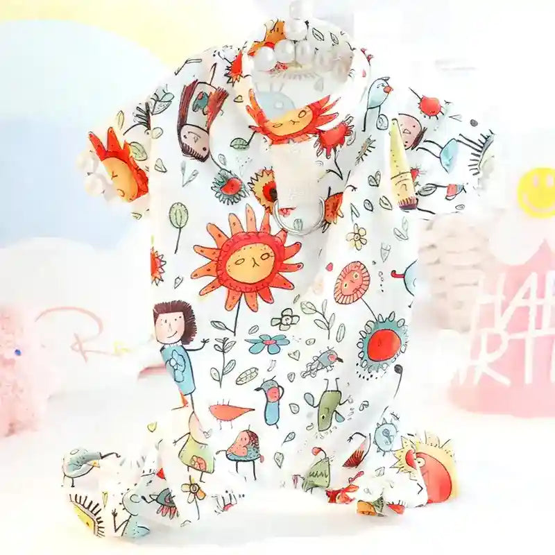 Tutina colorata per cani “Pet Circle” in cotone con anello by Dog Moda