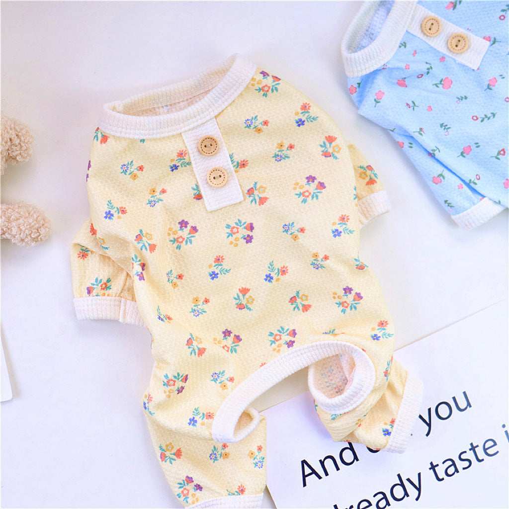 Pyjama im Daisy-Stil: Vierbeiniger Einteiler für kleine Hunde