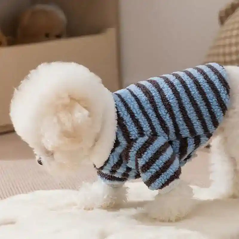 Maglione Tepore a Righe in Pile per Cani e Gatti by Dog Moda