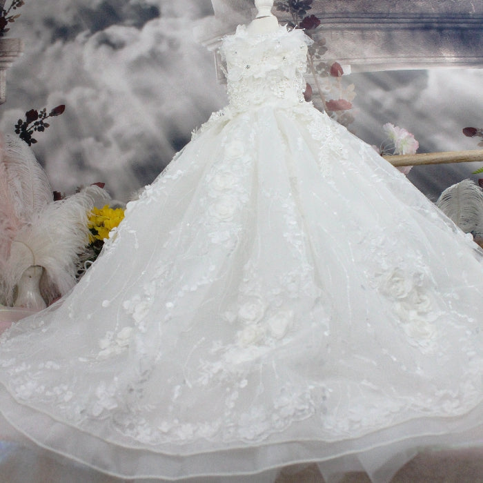 Vestito Principessa Matrimonio Cani - Strascico Ricamato by Dog Moda