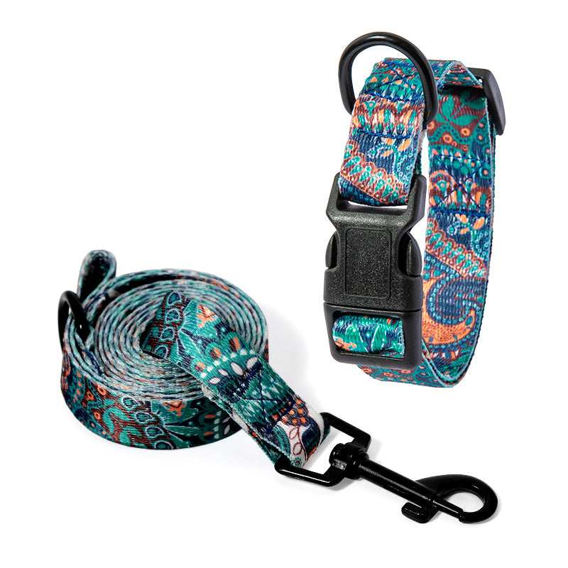 Hundehalsband- und Leinenset - Modell "Bohemian"
