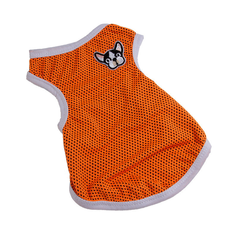Breathable Dog Vest with "Bulldog" Embroidery