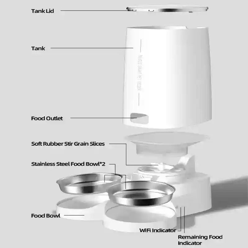 Distributore Automatico Cibo Cani Gatti 4L WiFi by Dog Moda