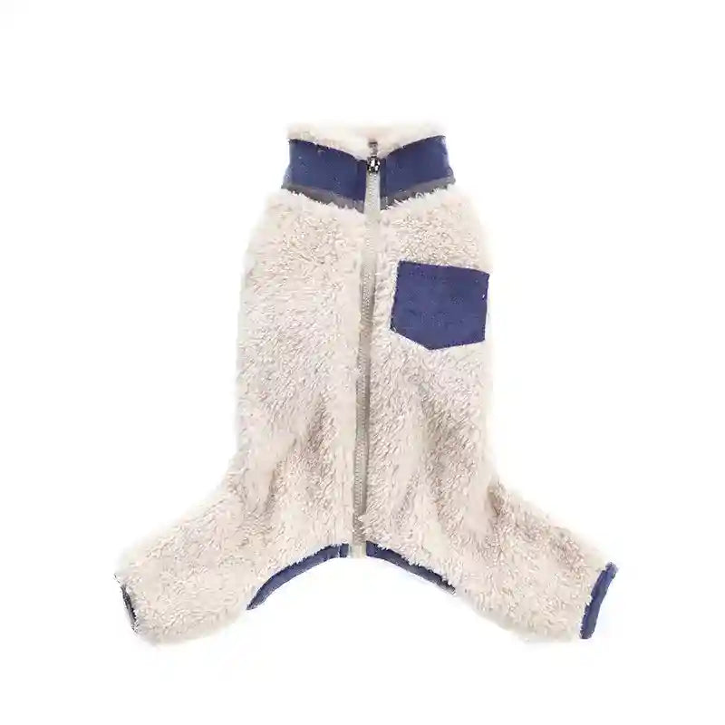 パジャマ 犬用 フリース パルファム 4本足 ジップ付き - 犬用つなぎ