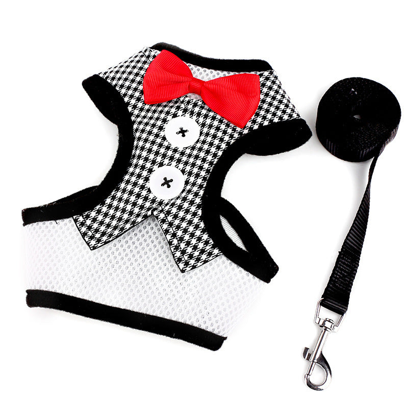 Breathable fabric dog harness and leash set "Grazia"