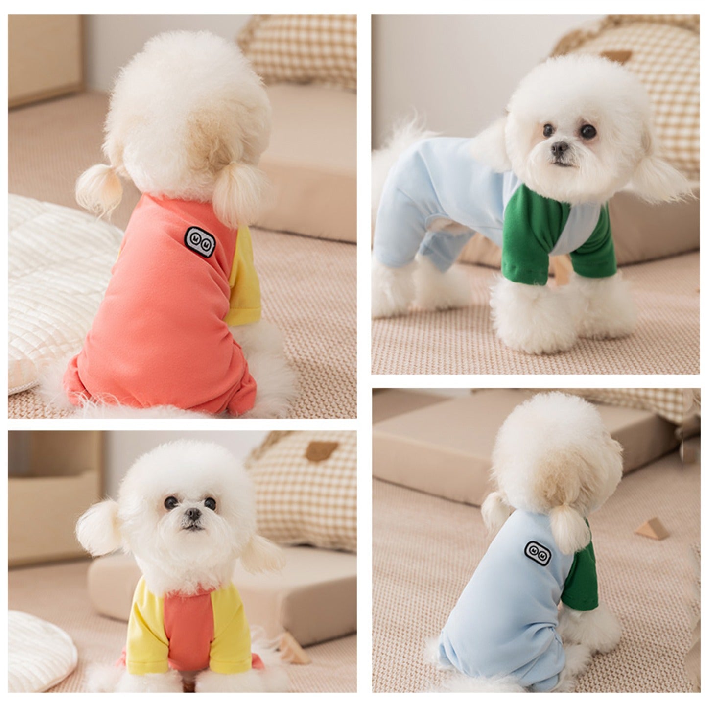 Tutina Fleece per Cani con Patch Cartoon - Pigiama Morbido