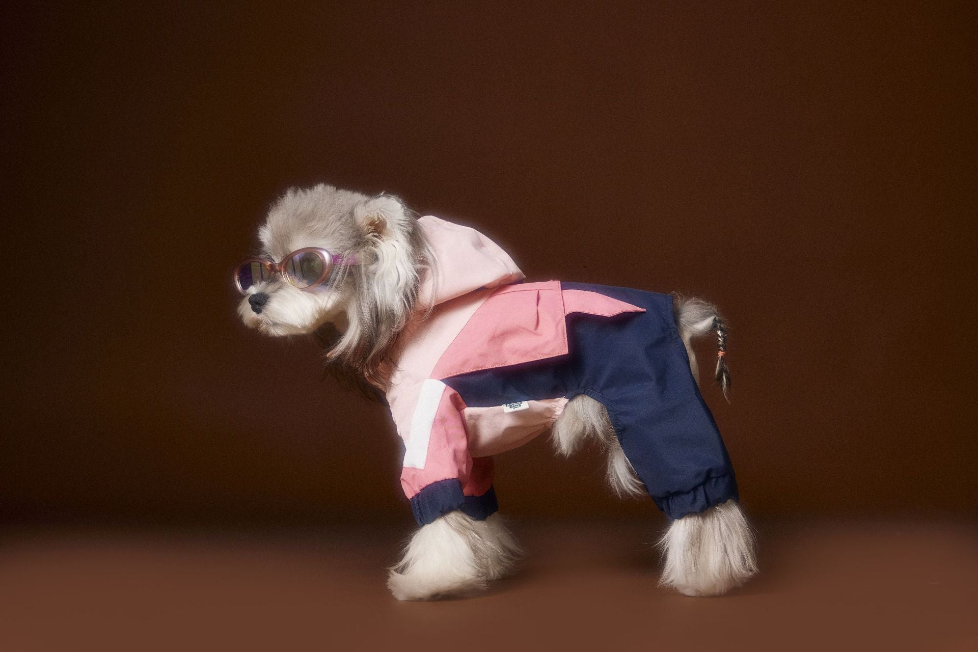 Tawney Bear 4-Legged Dog Raincoat with High Collar