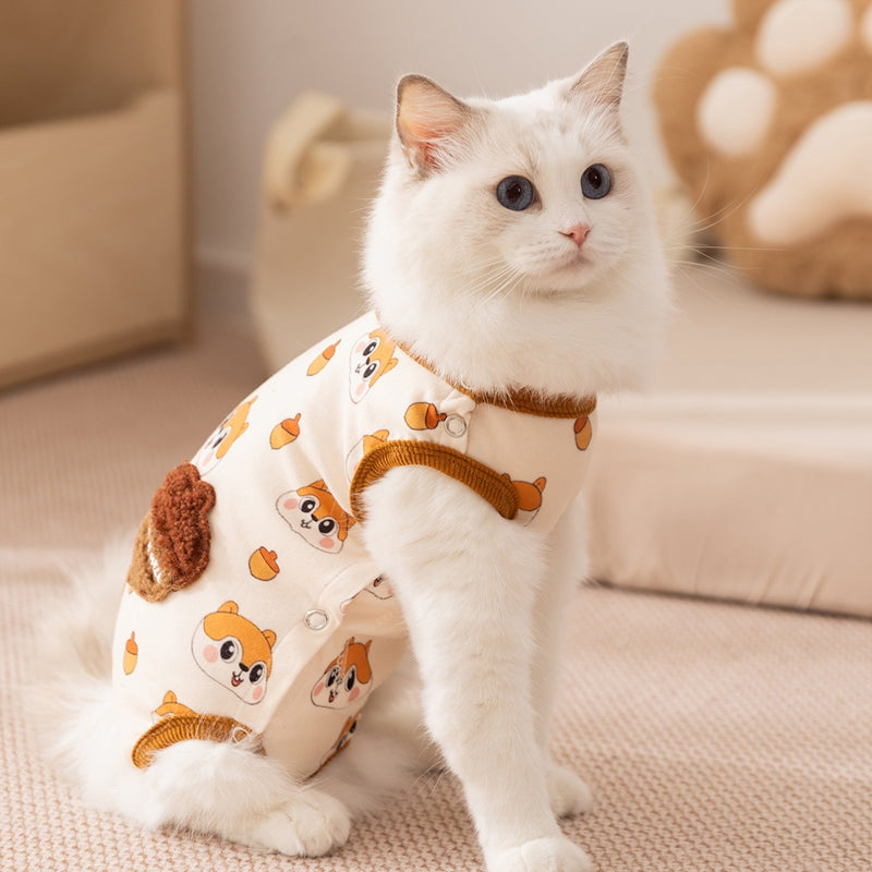 Tutina Chip per Cani con Scoiattolo - Pigiama Smanicato