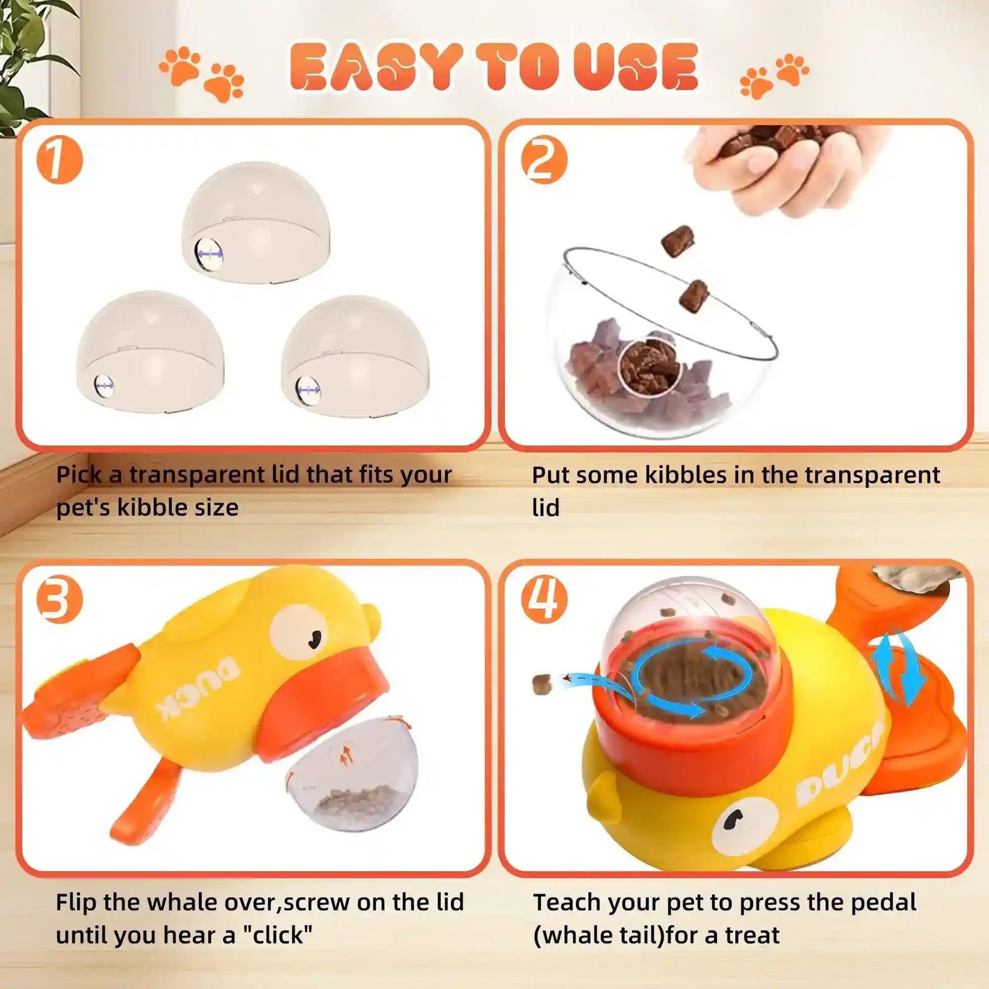 Dispenser Anatra Cani Gatti Interattivo Puzzle Snack by Dog Moda