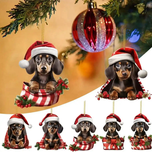 Pendaglio Natale Bassotto - Decorazione Albero Cane by Dog Moda
